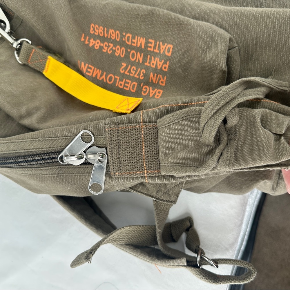 Rothco Vintage Canvas Flight Bag ‎ Olive Cotton Backpack - Picture 4 of 13
